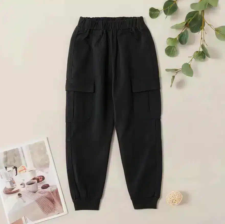 Black Jersey Cargo Pant Summer.